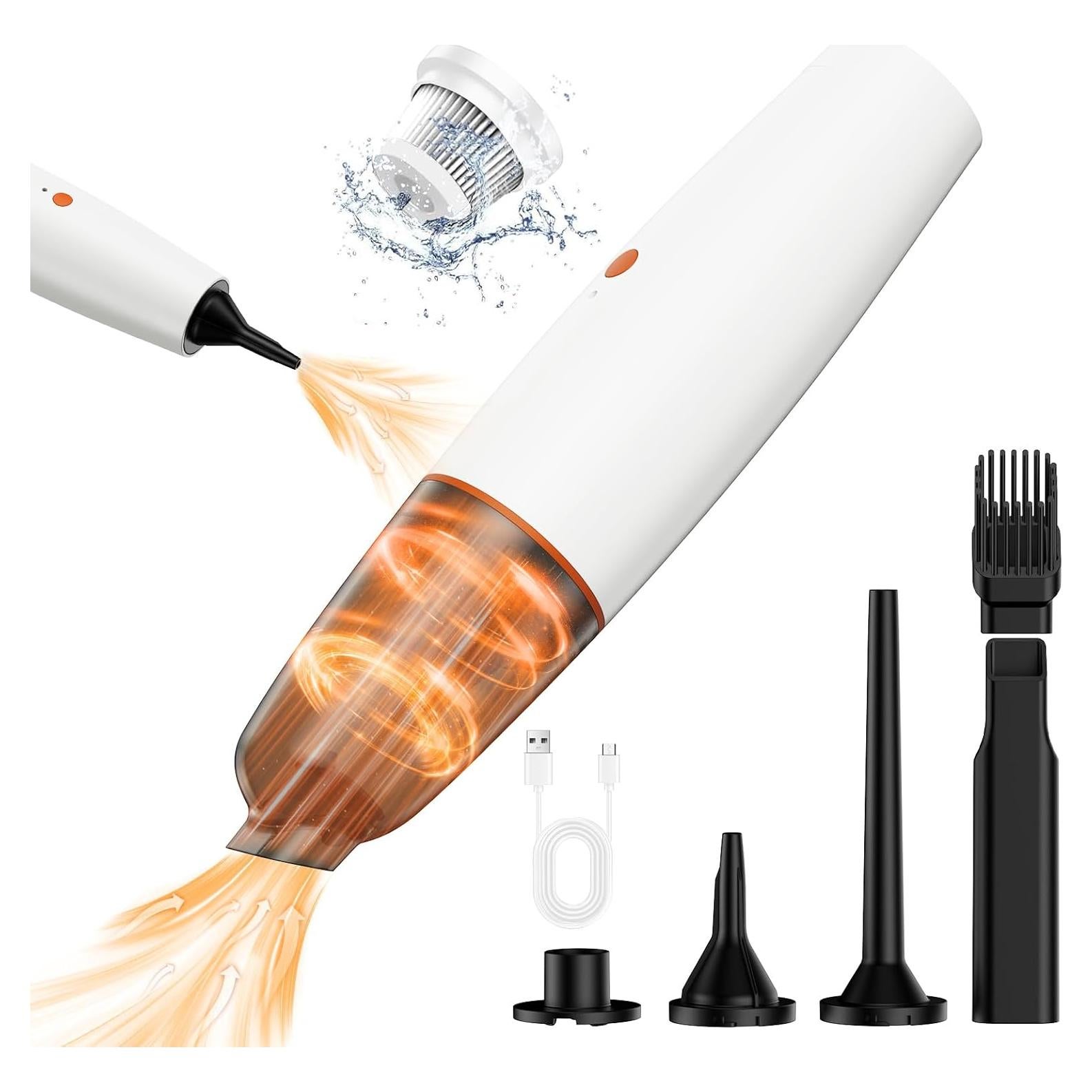 Car Vacuum Portable Cordless Mini Handheld Vacuum Cleaner, Rechargeable Dust Buster, 20000PA Strong Suction/Air Blower Small Vacuum Cleaner Hand Held for Car Home Office Keyboard Cleaning