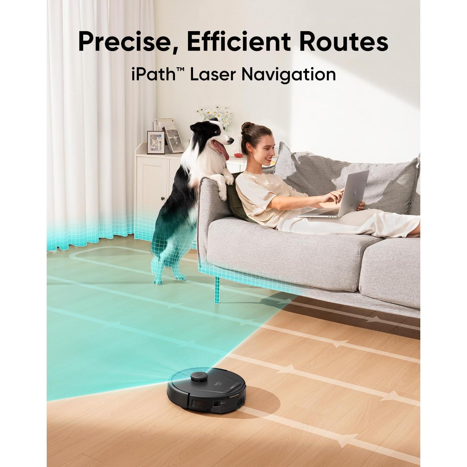eufy L60 Robot Vacuum with Self Empty Station, Hair Detangling Technology, Up to 60 Days Hands Free Cleaning, 5,000 Pa Suction, Remove Hair, Dust