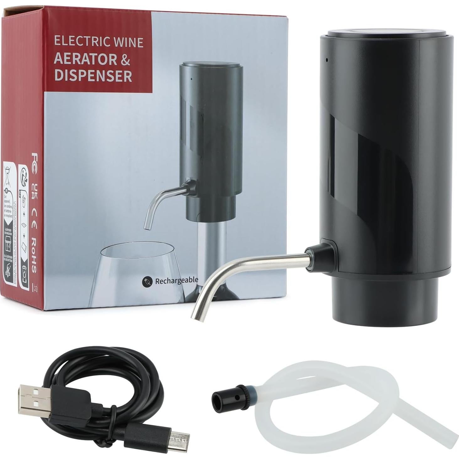 Dispensador de Vino Eléctrico Ranjaner Recargable USB 12cm