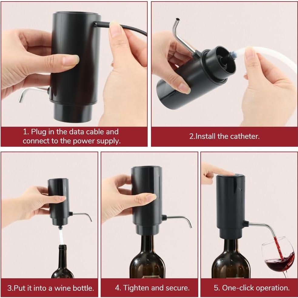 Dispensador de Vino Eléctrico Ranjaner Recargable USB 12cm