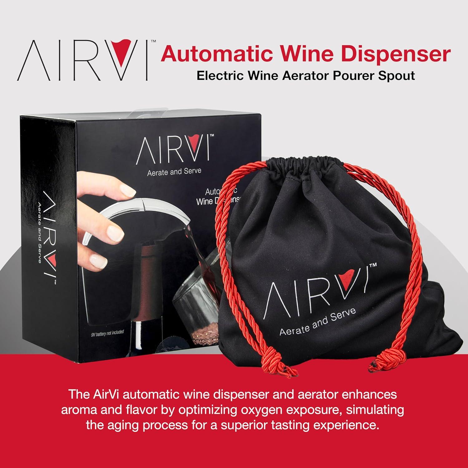 Dispensador de Vino Automático AirVi Plata - Sin Derrames