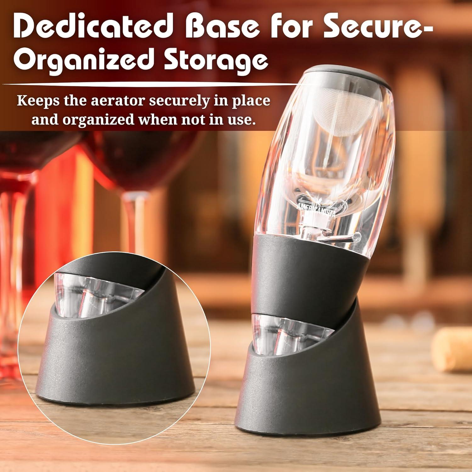 Aireador de Vino Tinto Americanista con Soporte y Filtro