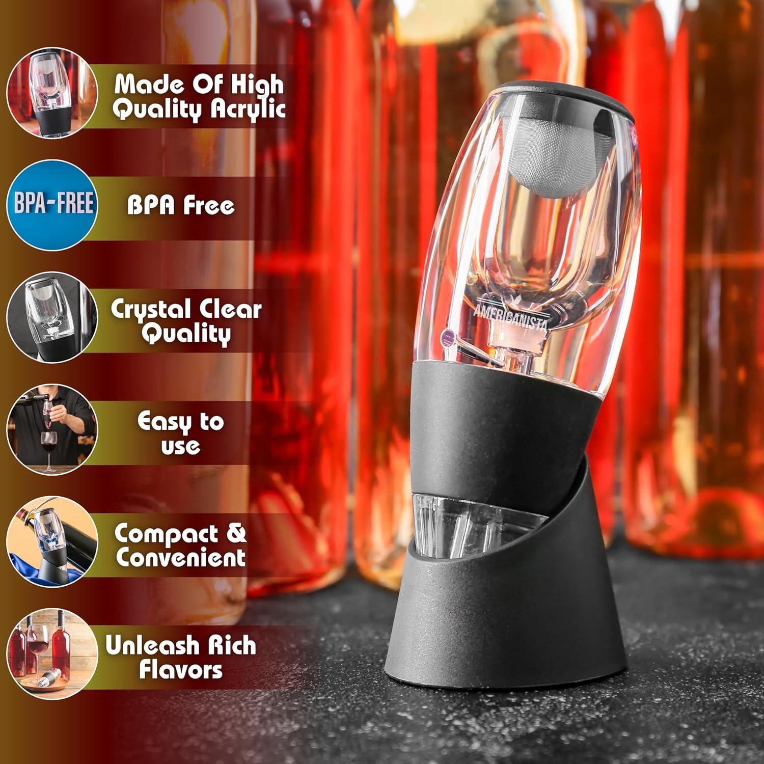 Aireador de Vino Tinto Americanista con Soporte y Filtro