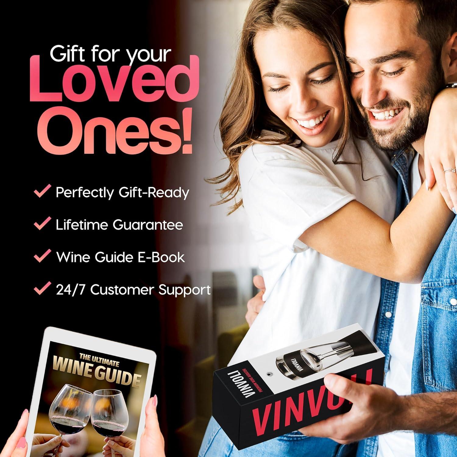 Decantador de Vino Vinvoli Deluxe 0.15L Aerador 3 Etapas