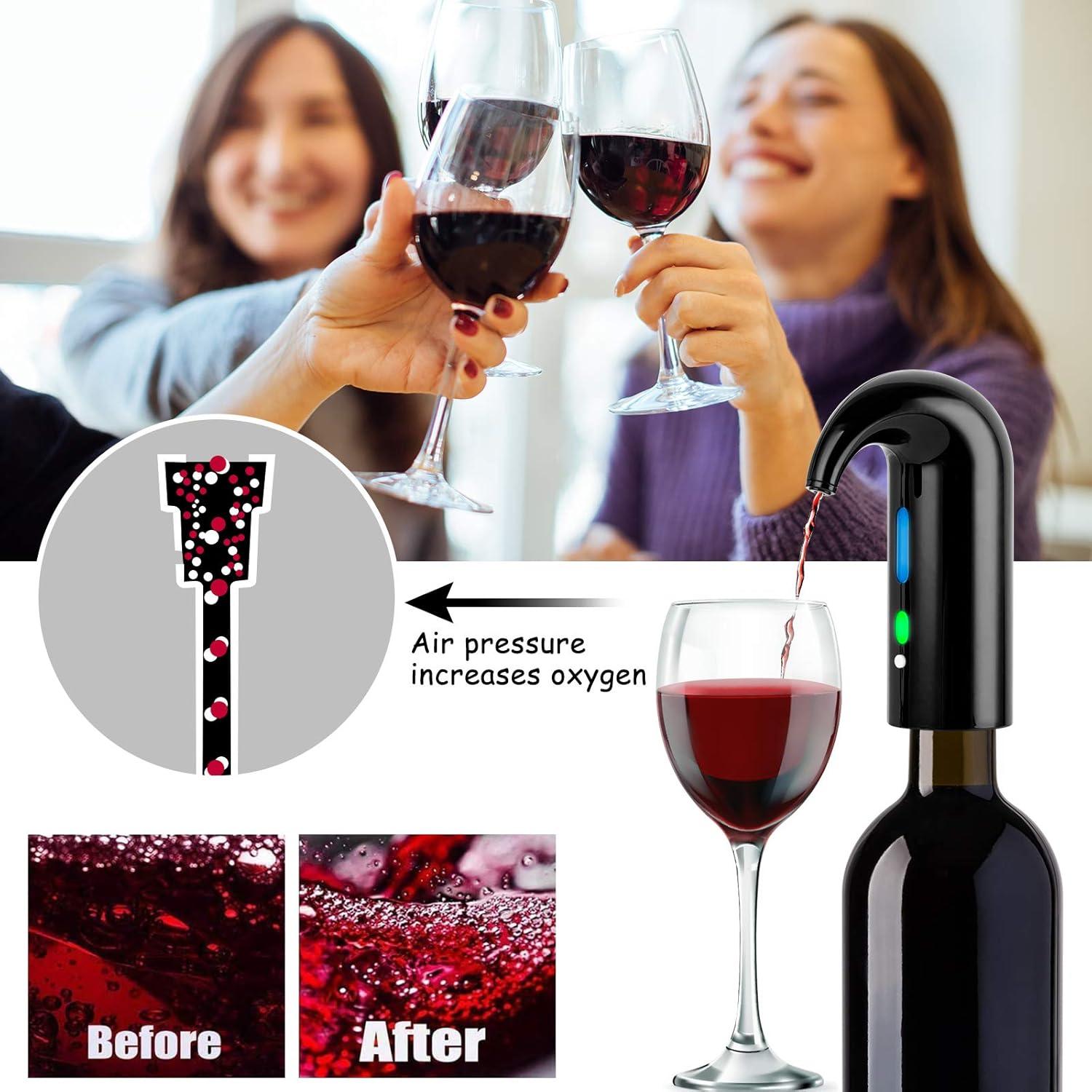 Aerador de Vino Eléctrico Cljlixcy con Tapón de Vacío
