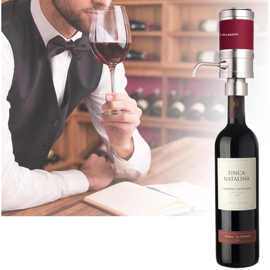 Electric Wine Aerator – Wine and Spirit Aerator – Portable Personal Wine Tap Machine - Battery Operated - Automatic Dispenser Pourer Compact – Wine Decanter - Gift Box