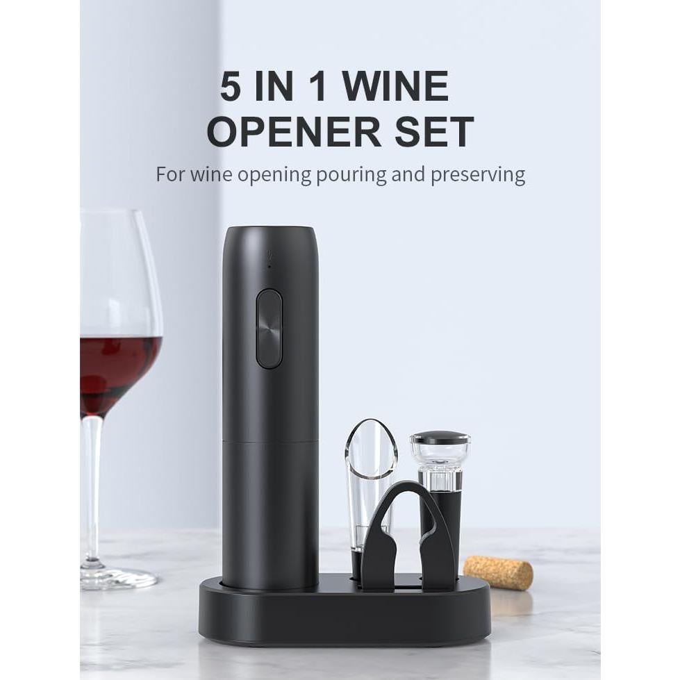 Abridor de Vino Eléctrico VGY 5 en 1 Recargable 422g