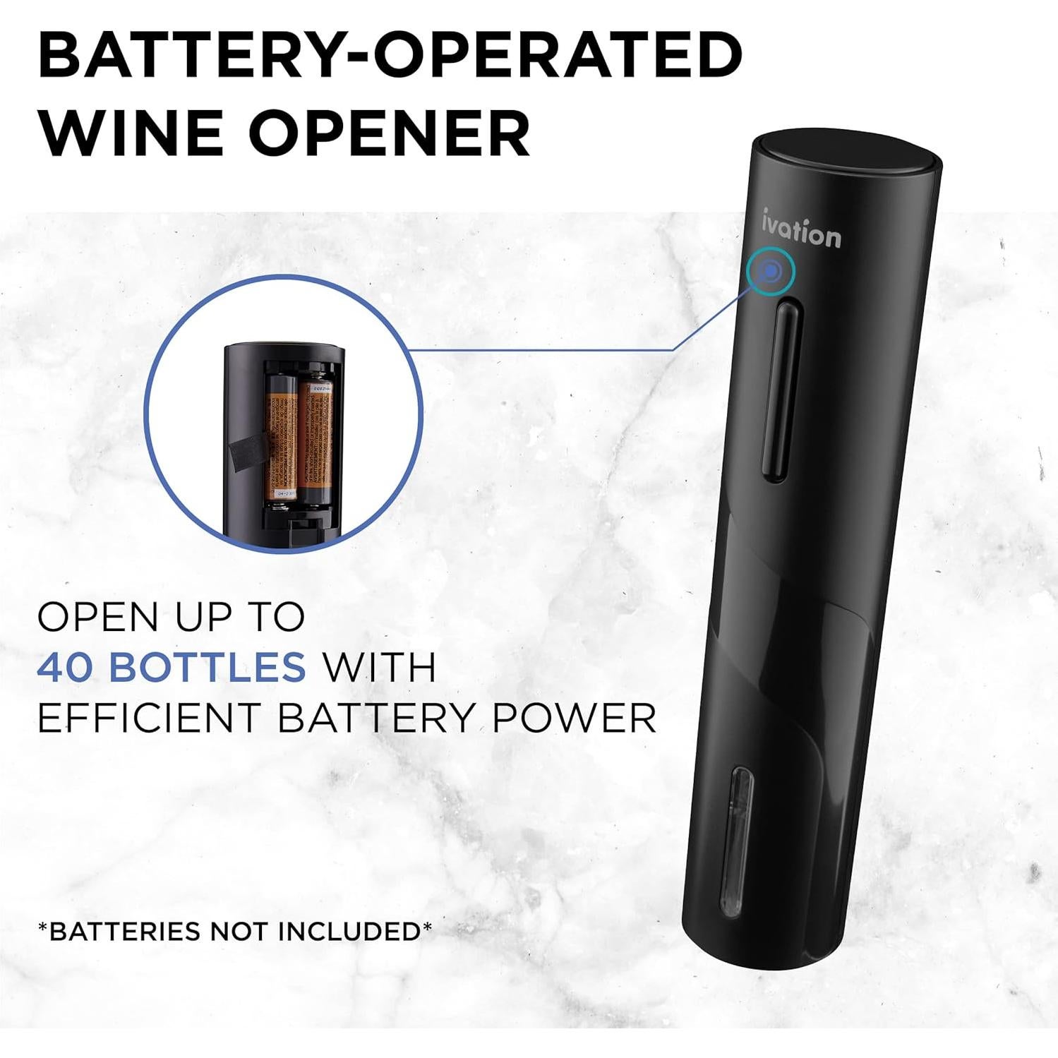 Juego de Vino 7 Piezas Ivation - Abrebotellas Eléctrico y Más