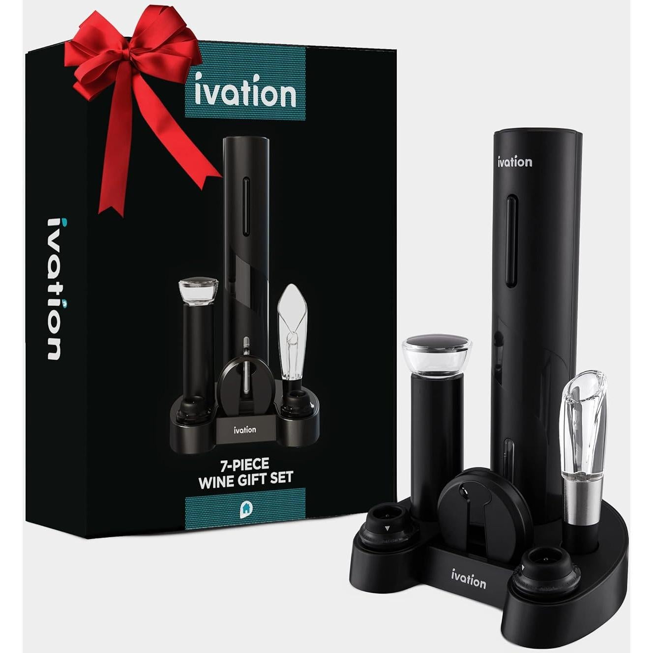 Juego de Vino 7 Piezas Ivation - Abrebotellas Eléctrico y Más