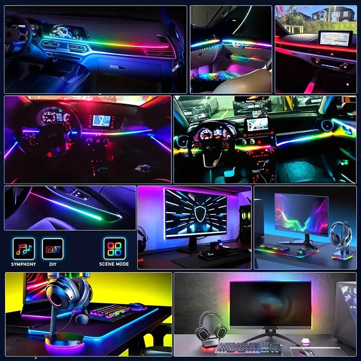 Kit de Iluminación LED RGB Goodream 1.1m para Autos