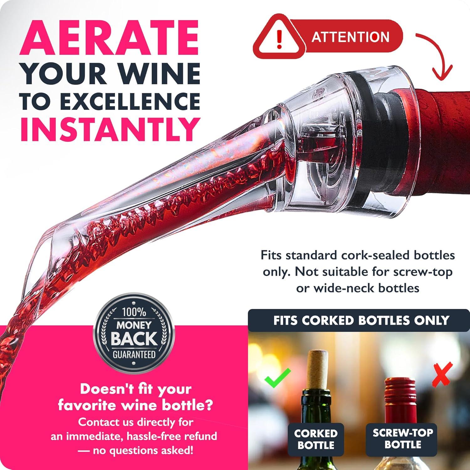 Aerador de Vino Profesional VINABON con Vertedor Antigoteo