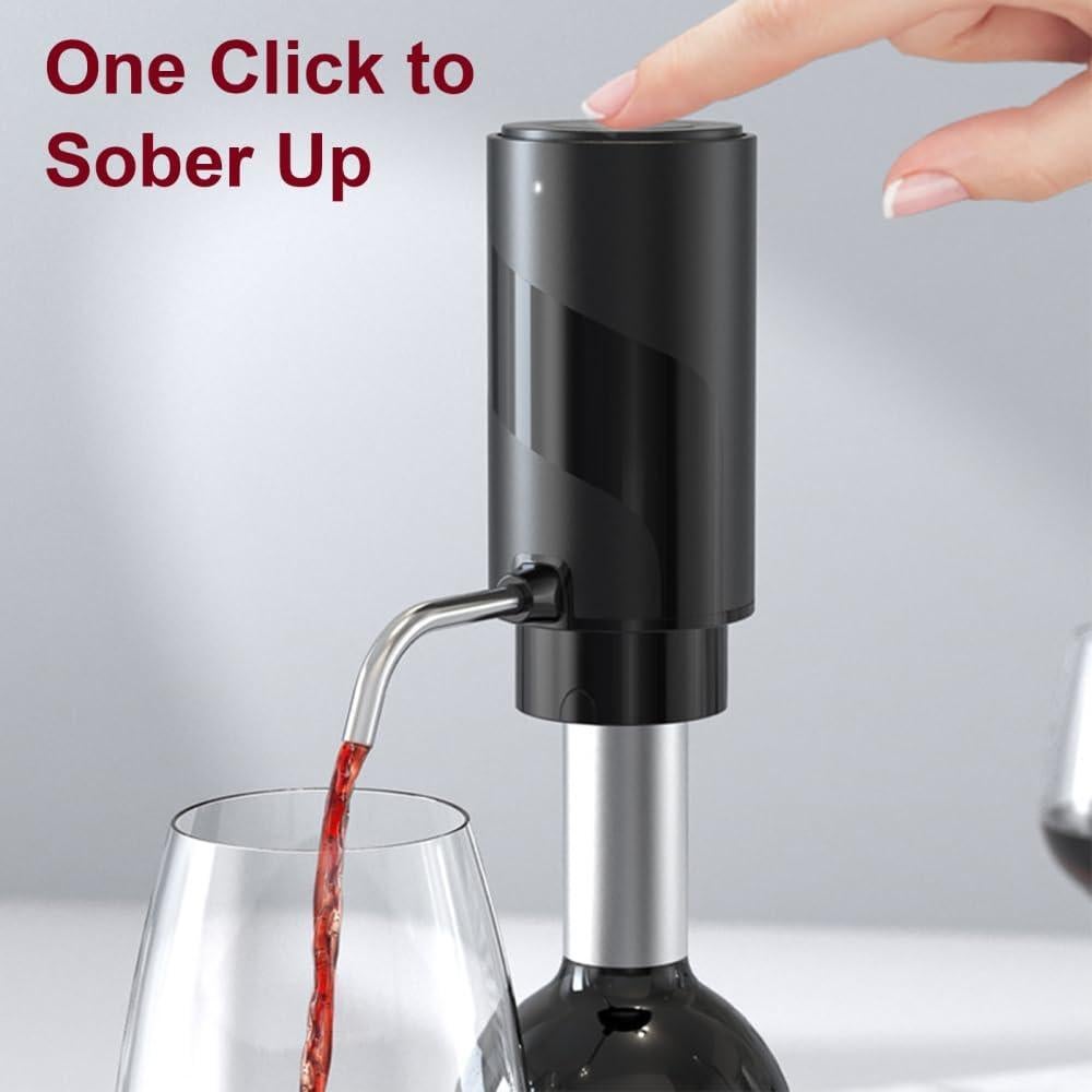 Electric Wine Decanter, Automatic Wine Aerator Portable Wine Pourer and Dispenser for Women and Wine Lovers