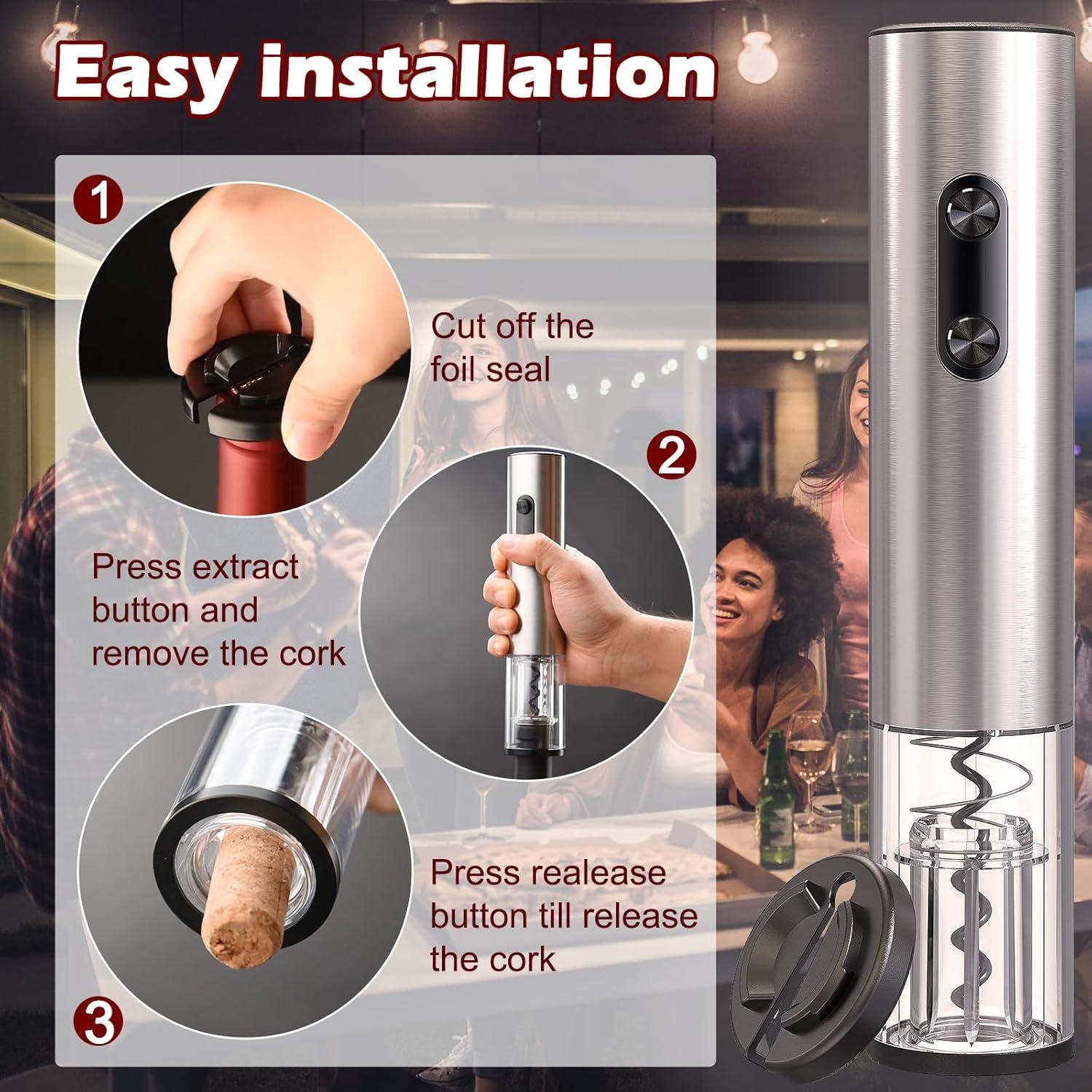 Abridor de Vino Eléctrico AtomDream Tech con Luz LED