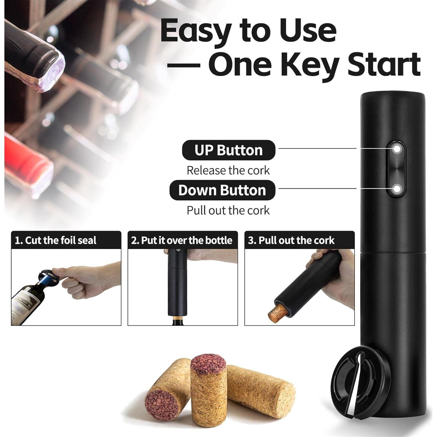 Abridor de Vino Eléctrico Timilon Automático 308g