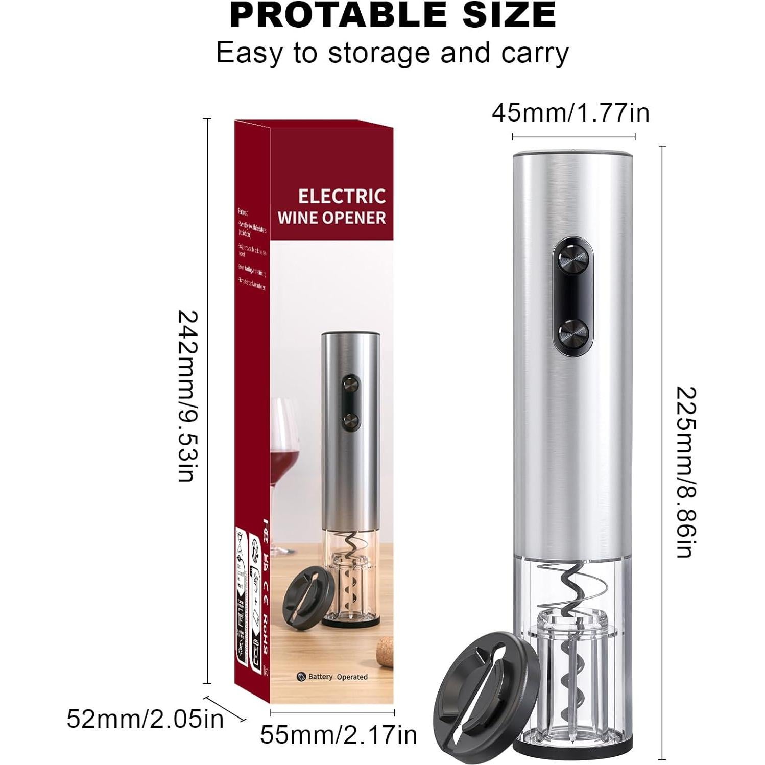 Abrebotellas Eléctrico COKUNST de Vino Acero Inoxidable