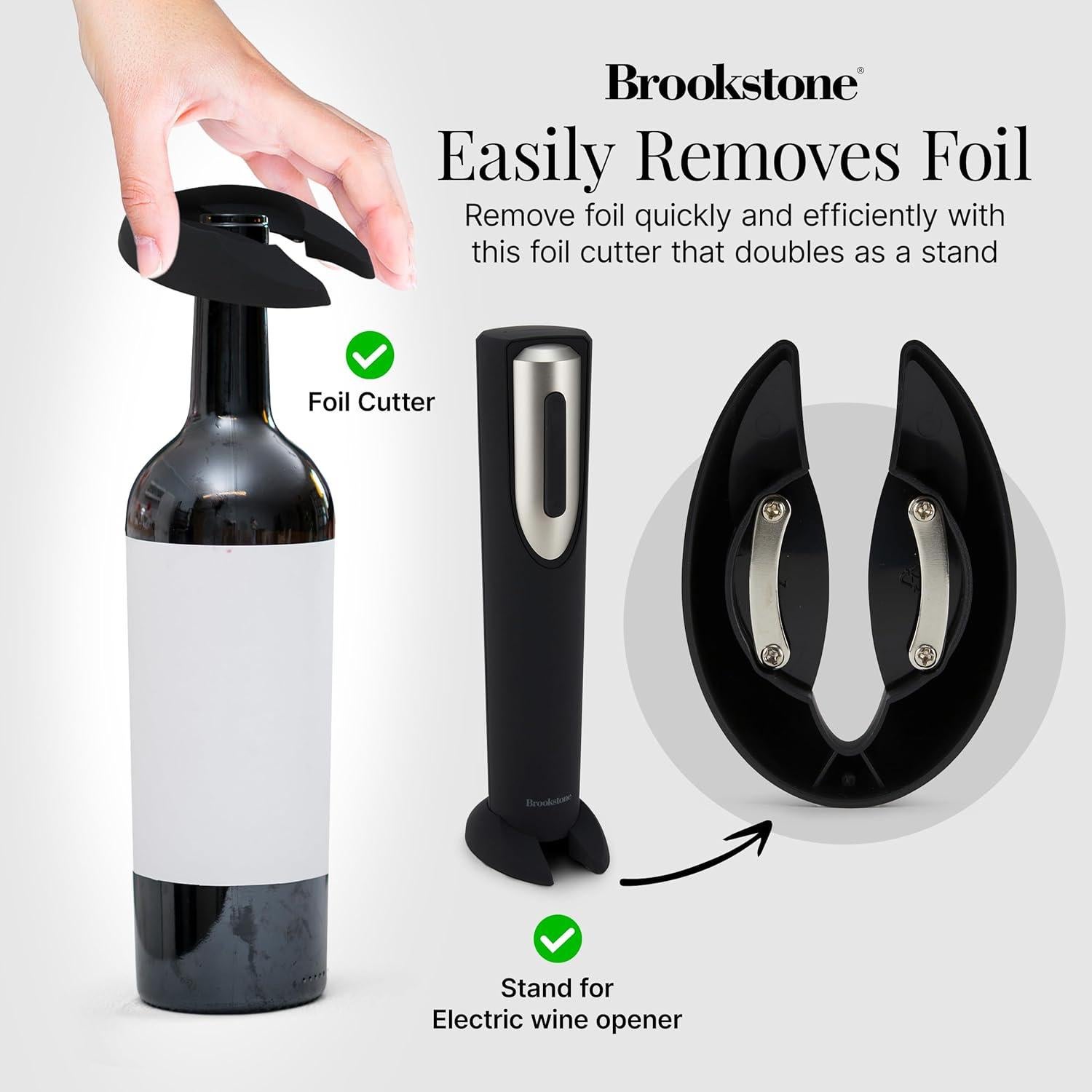 Abrebotellas Eléctrico Brookstone Automático 400g Negro