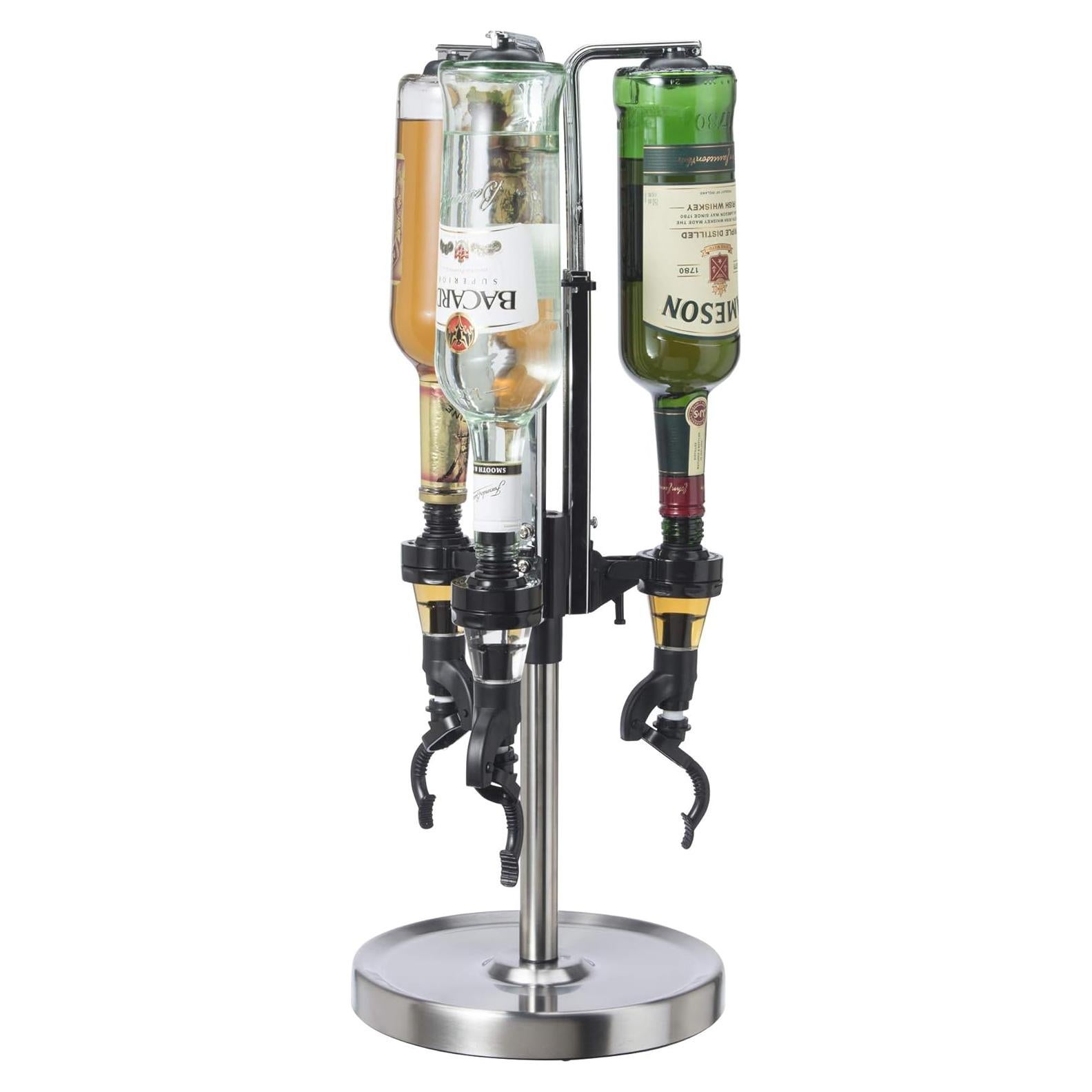 Dispensador de Licor Revolvente OGGI 3 Botellas Acero Inoxidable