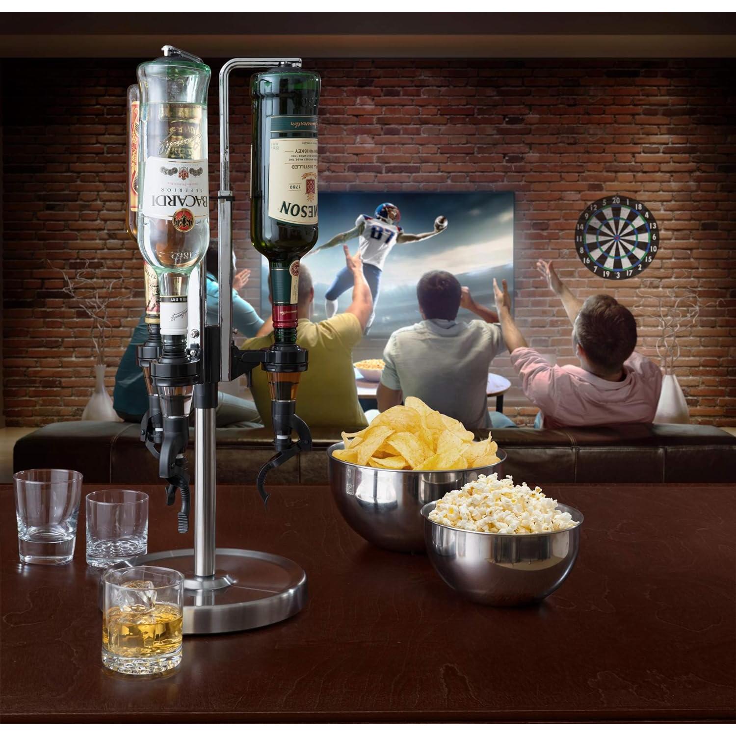 Dispensador de Licor Revolvente OGGI 3 Botellas Acero Inoxidable