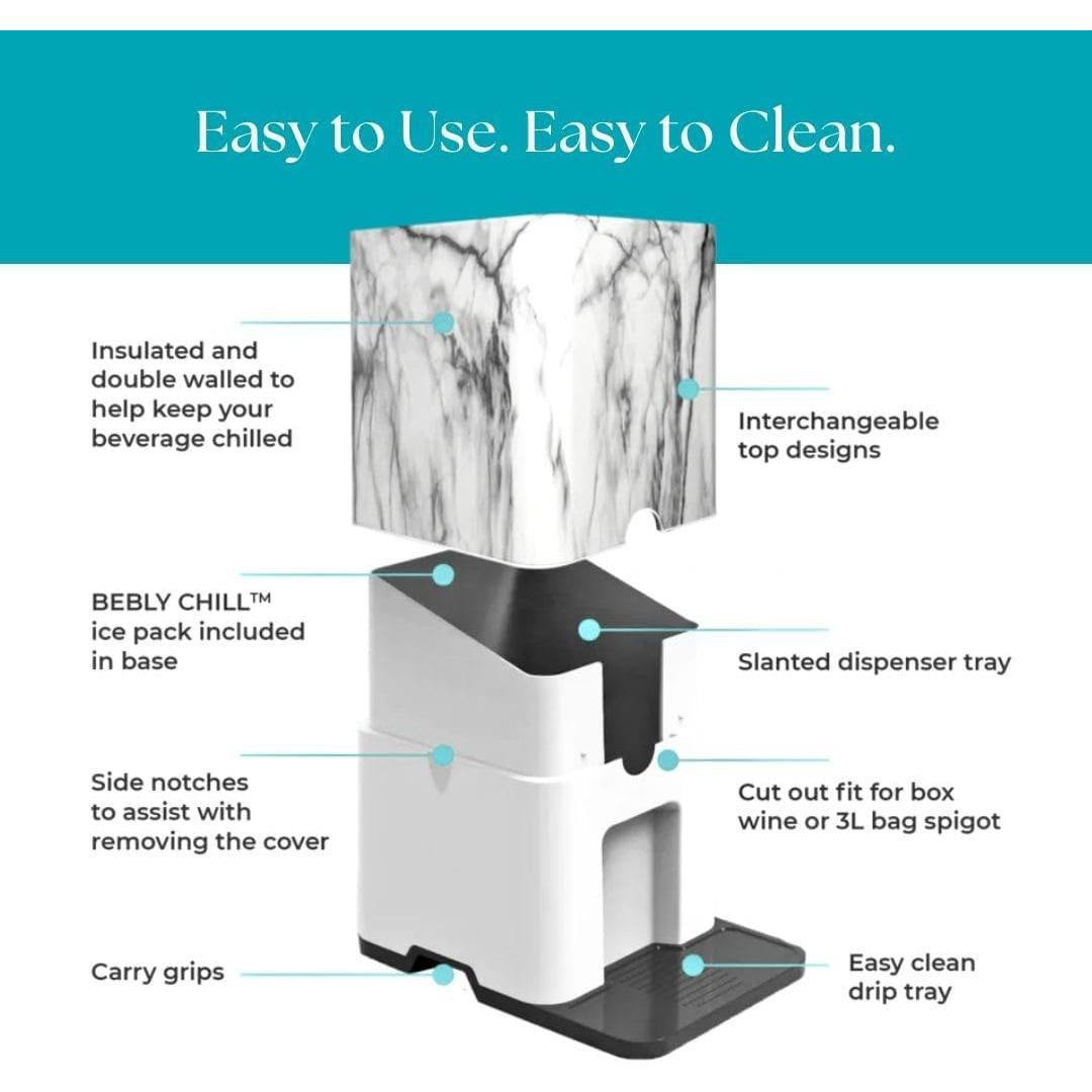 Dispensador de Vino 3L BEBLY Mármol Aislado Reutilizable