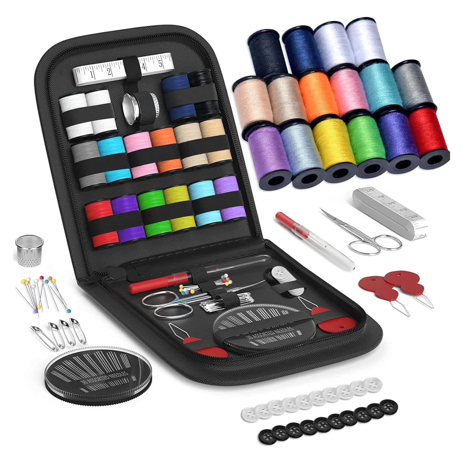 Kit de Costura Portátil con Accesorios Completo - Negro