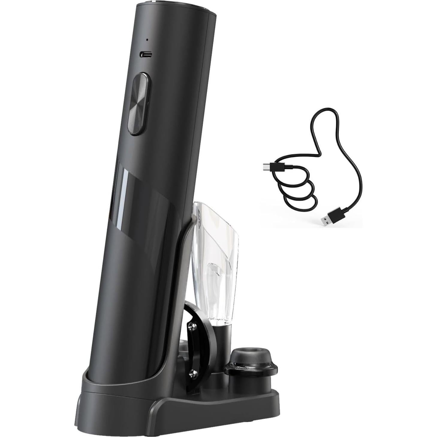 Abridor de Vino Eléctrico GenieX 6-en-1 con Base de Carga