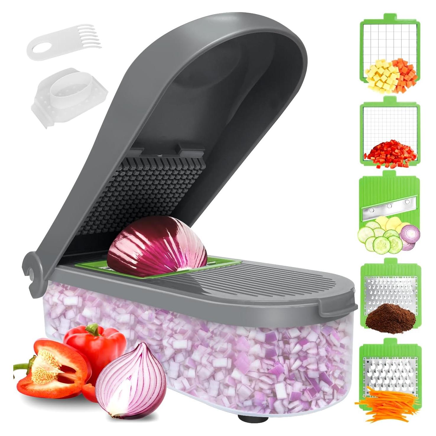 Picador de Verduras Multifuncional LHS 7 en 1 Gris