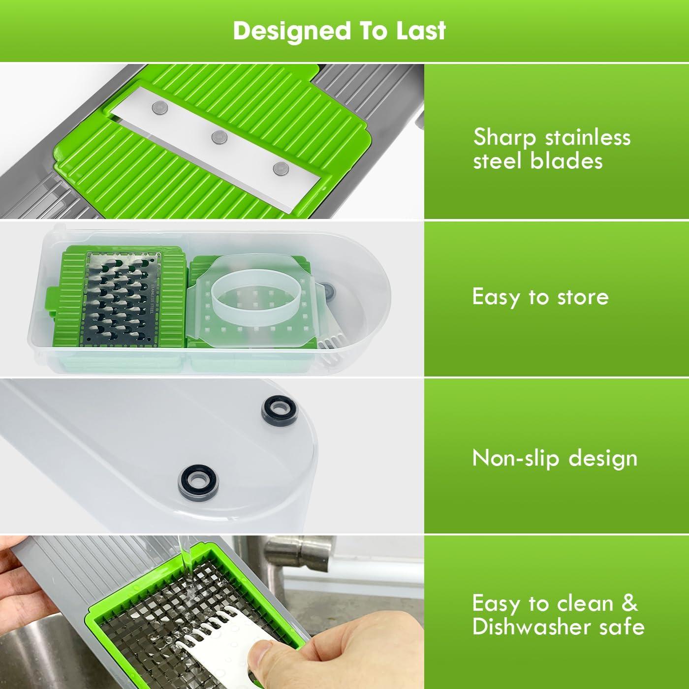 Picador de Verduras Multifuncional LHS 7 en 1 Gris