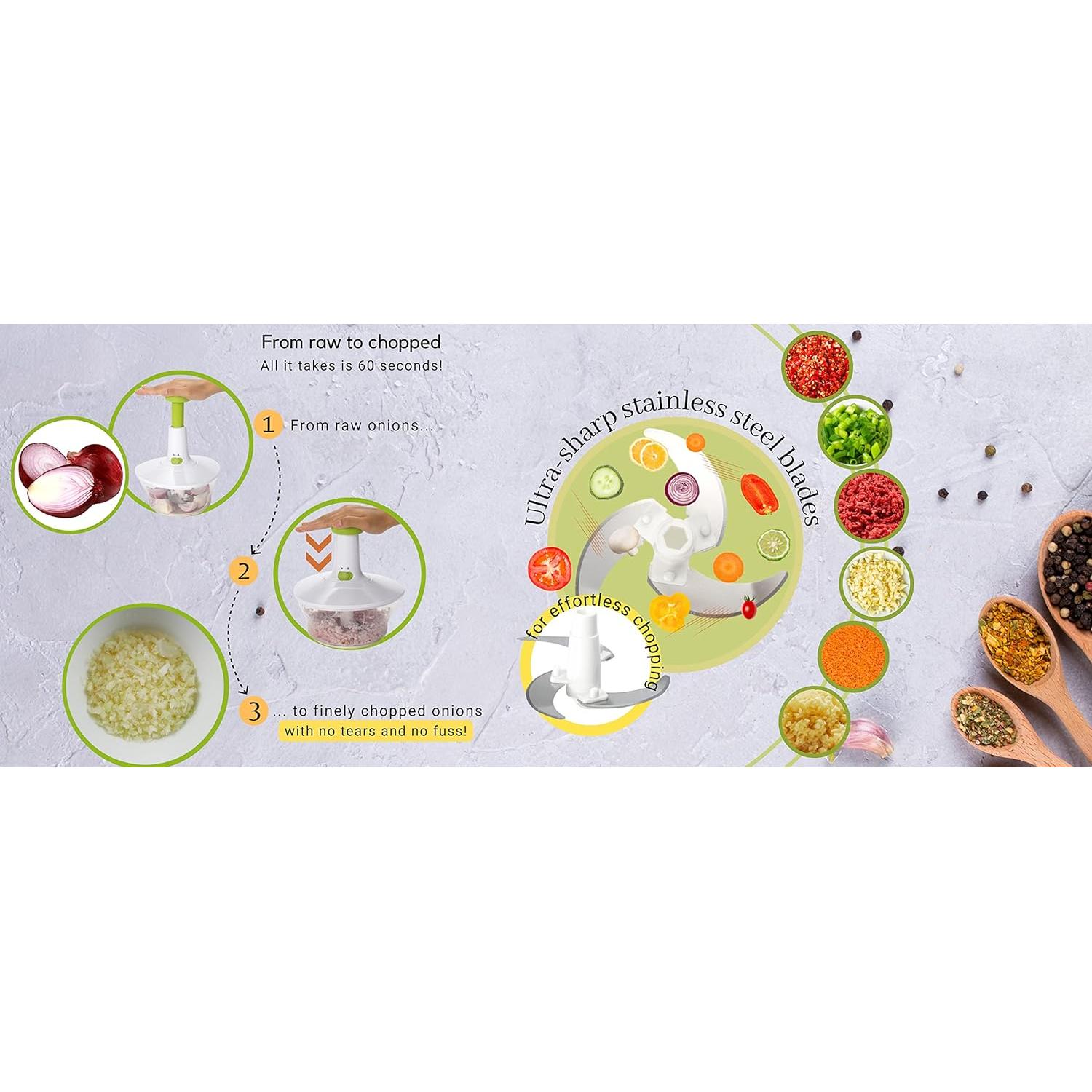 Picador Manual de Alimentos Brieftons 6.8 Tazas Blanco