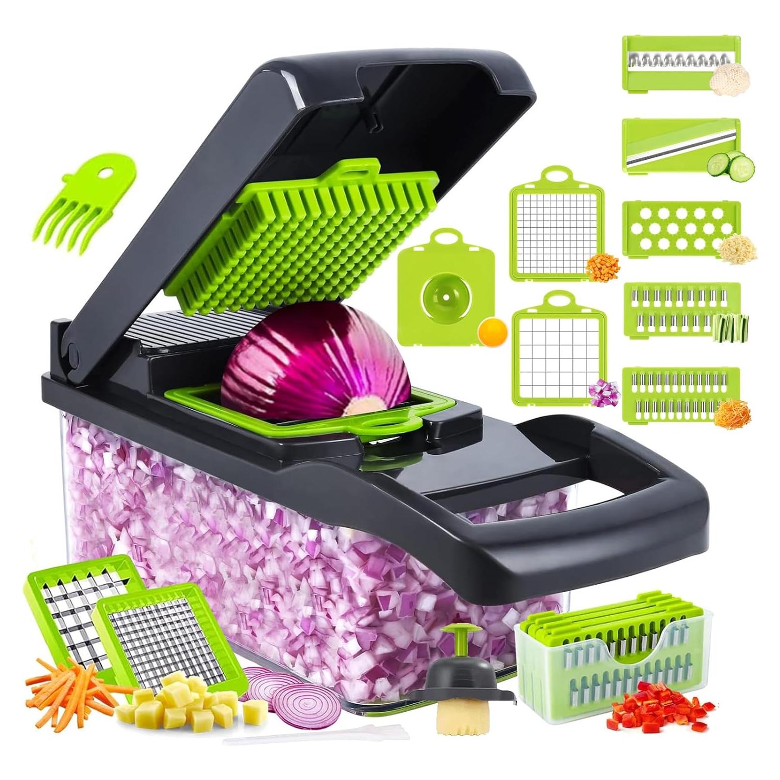 Cortador de Verduras 15-en-1 URSMILEKIT con Contenedor