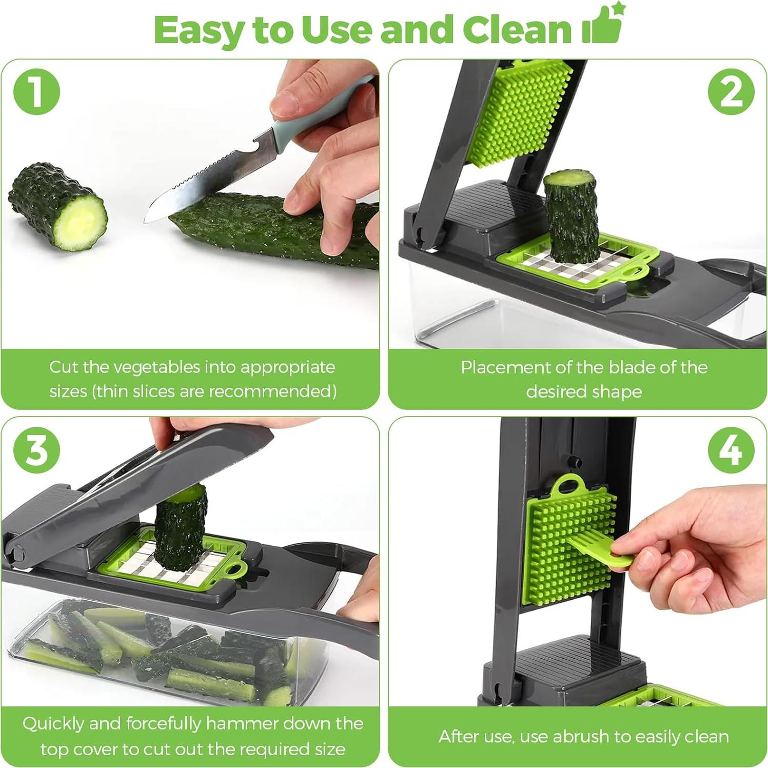 Cortador de Verduras 15-en-1 URSMILEKIT con Contenedor