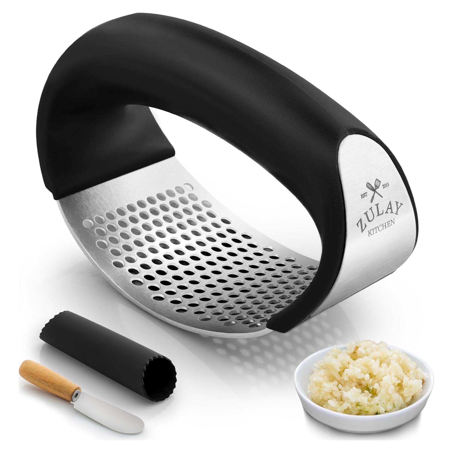 Prensa de Ajo Zulay Kitchen Acero Inoxidable Negro 10,9 cm