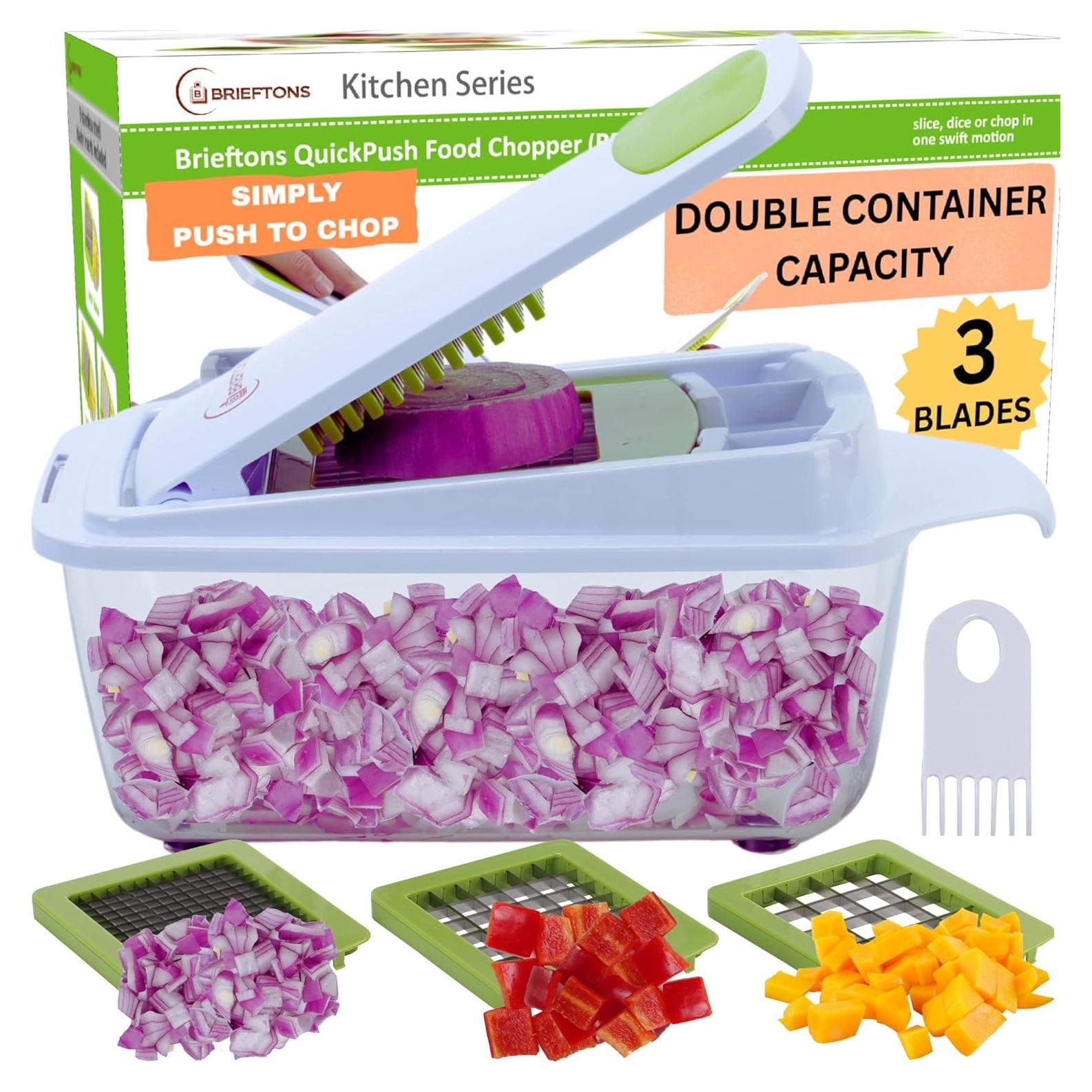 Picador de Alimentos Brieftons QuickPush 8 Tazas Acero Inoxidable