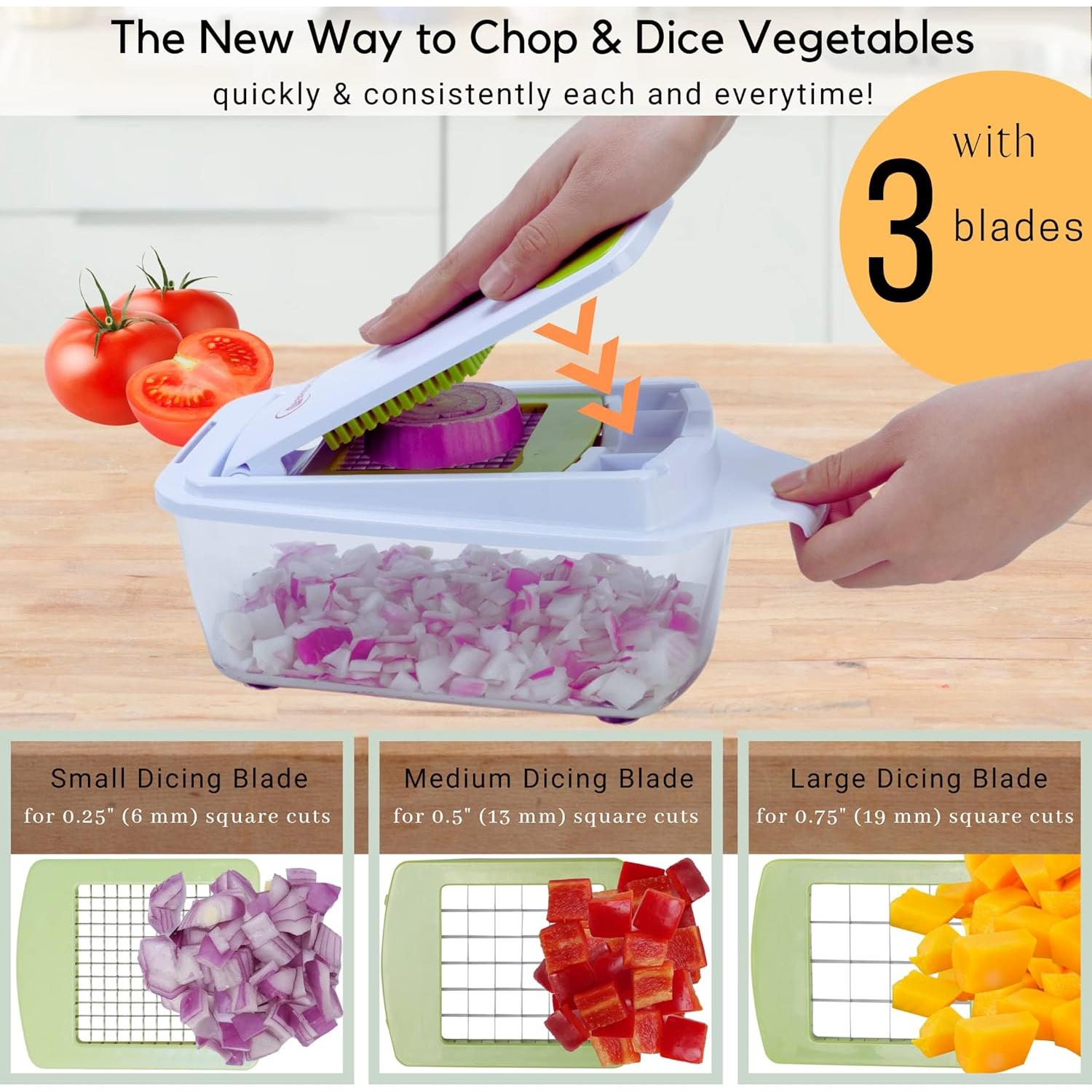 Picador de Alimentos Brieftons QuickPush 8 Tazas Acero Inoxidable