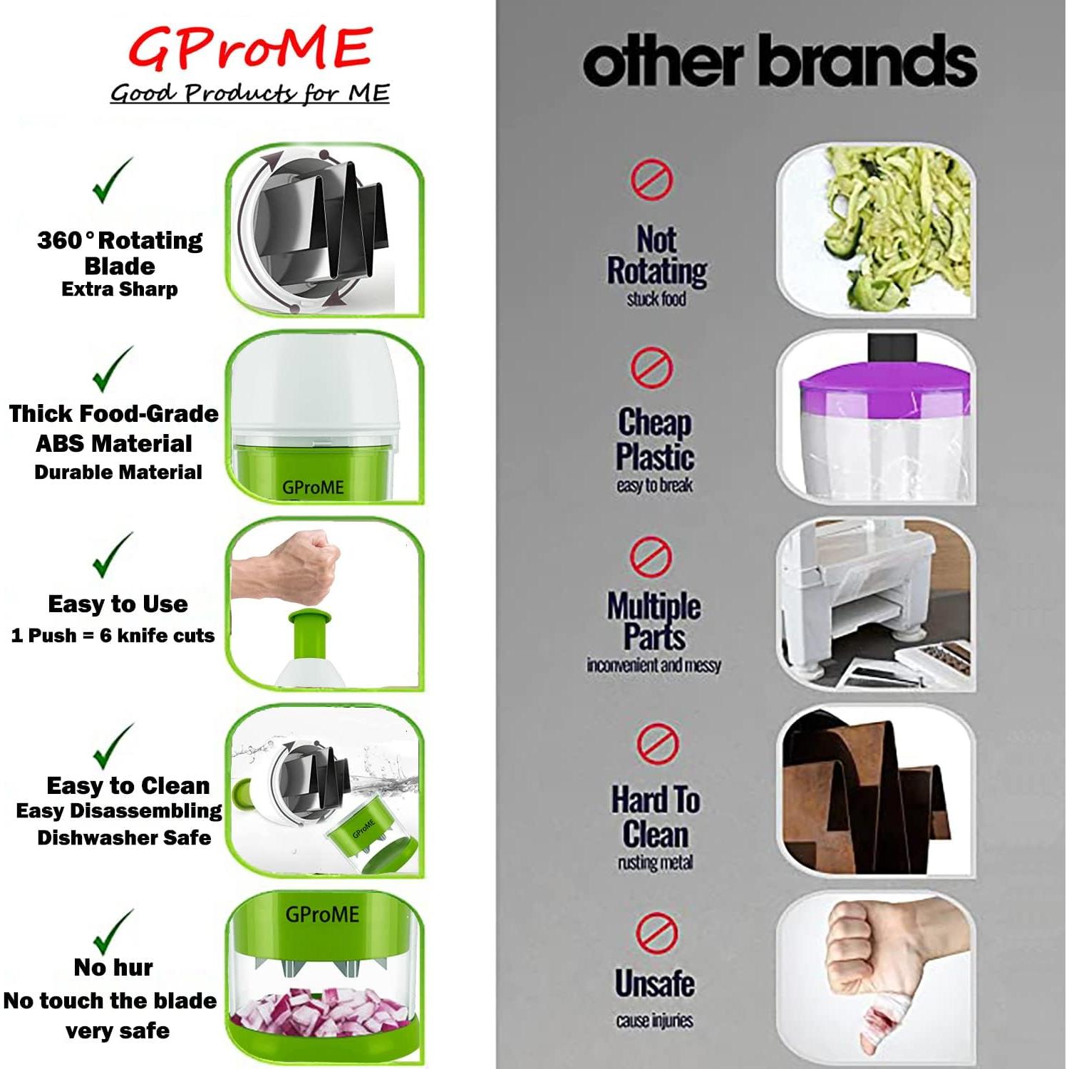 Picador de Comida Manual GProME - Picador de Verduras Grande