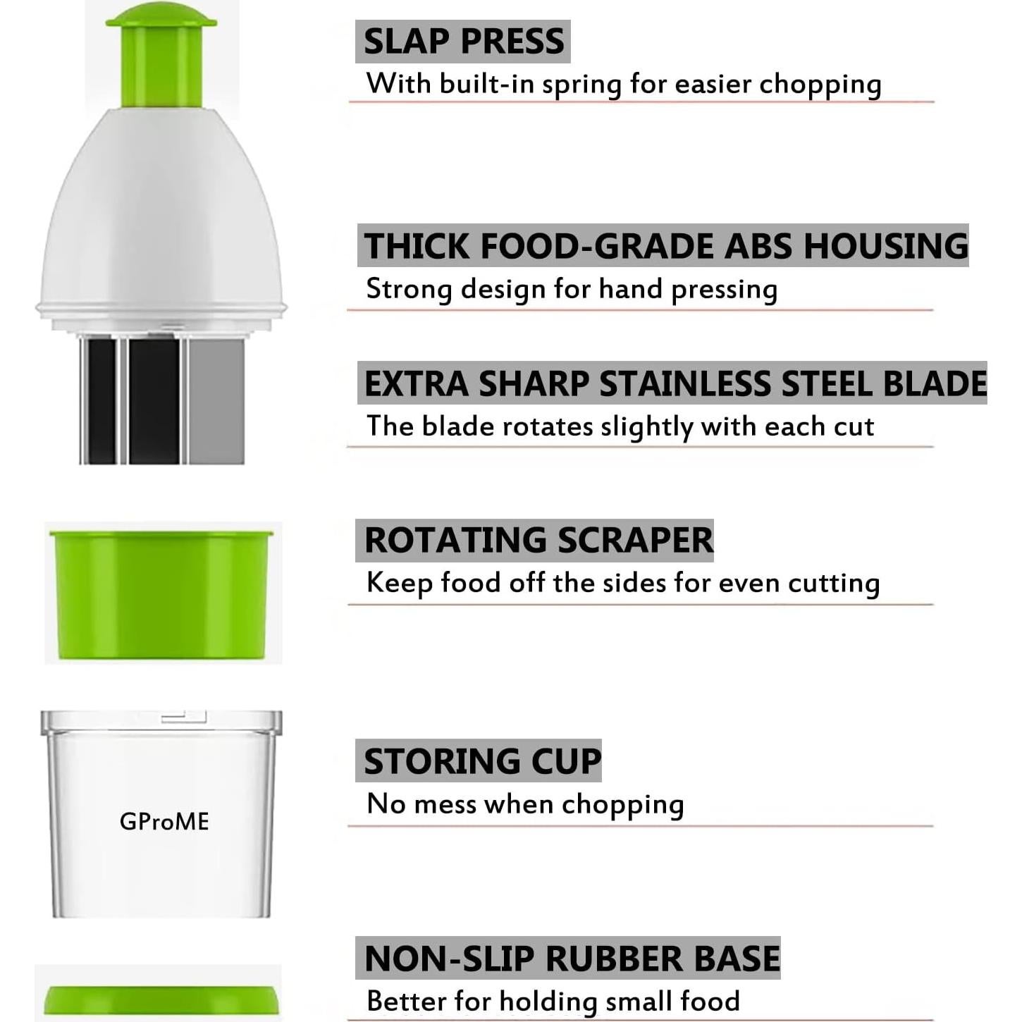 Picador de Comida Manual GProME - Picador de Verduras Grande