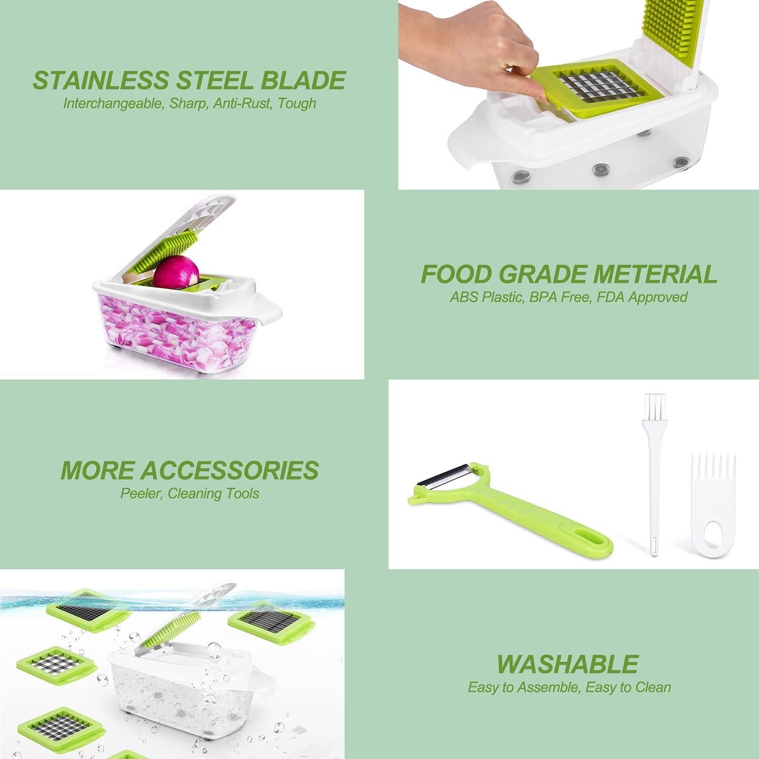 Cortador de Alimentos Sedhoom Direct 12 en 1 Verde Claro