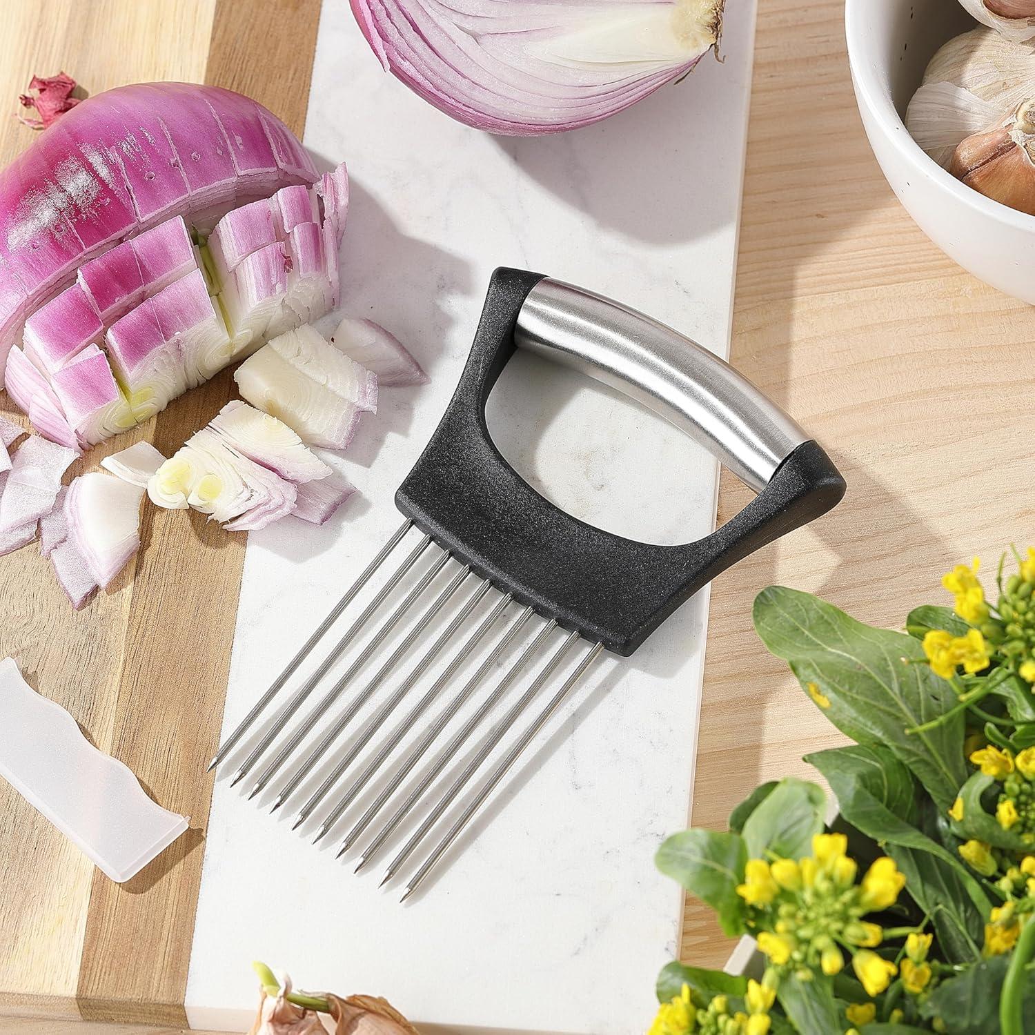 Cortador de Cebolla Mumulo de Acero Inoxidable con Cubierta