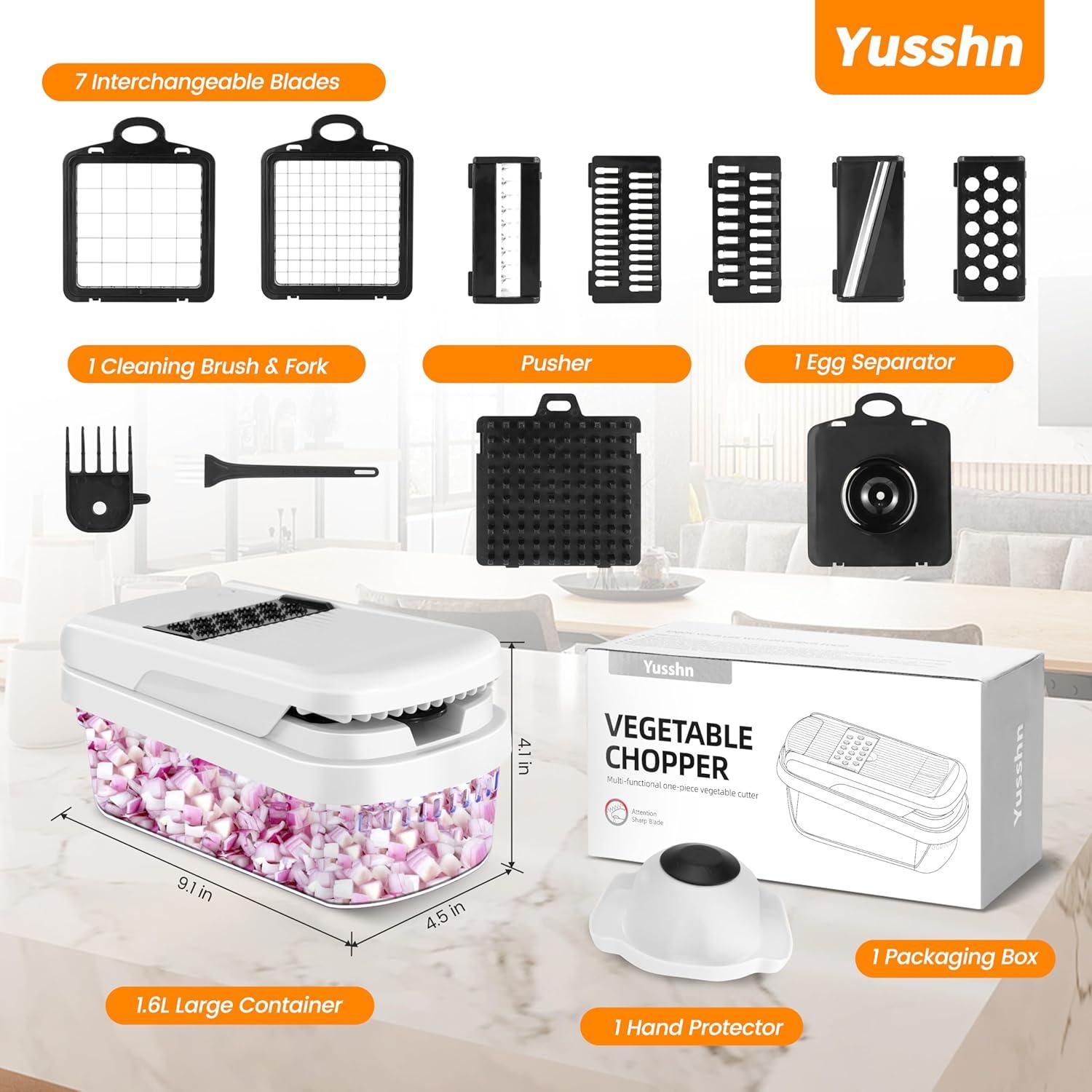 Picador de Verduras Yusshn 12-en-1 con 7 Cuchillas Inoxidable