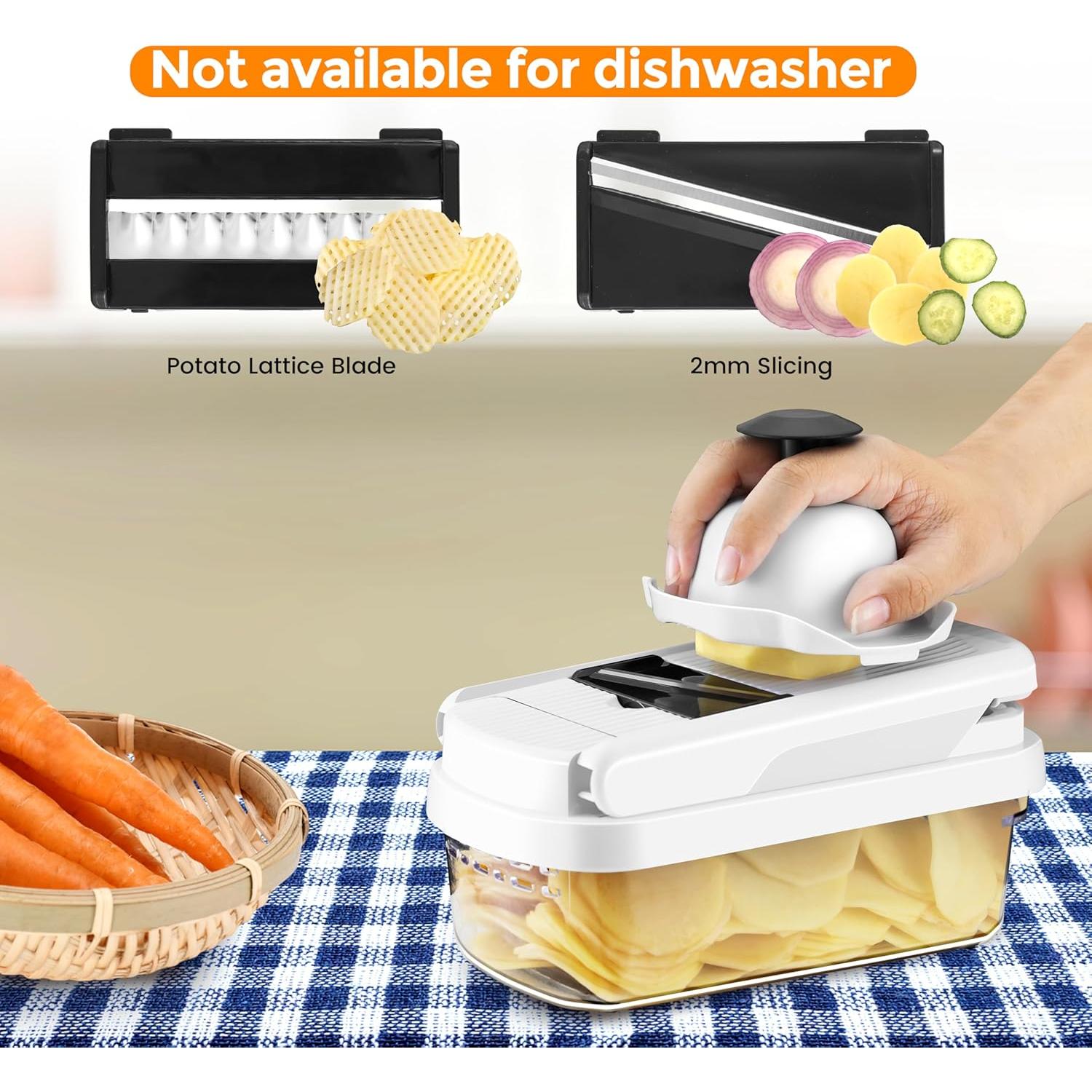 Picador de Verduras Yusshn 12-en-1 con 7 Cuchillas Inoxidable