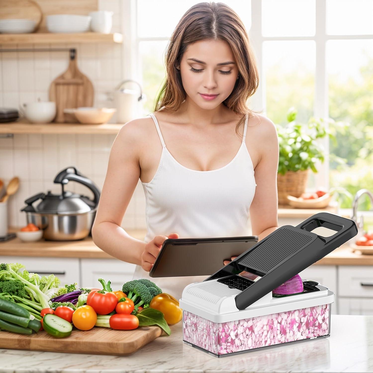 Picador de Verduras 12 en 1 StoreHappily con 7 Cuchillas