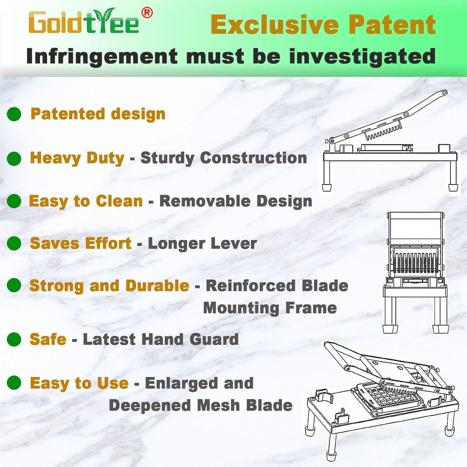 Cortador de Verduras Goldtree 8 Cuchillas Acero Inoxidable