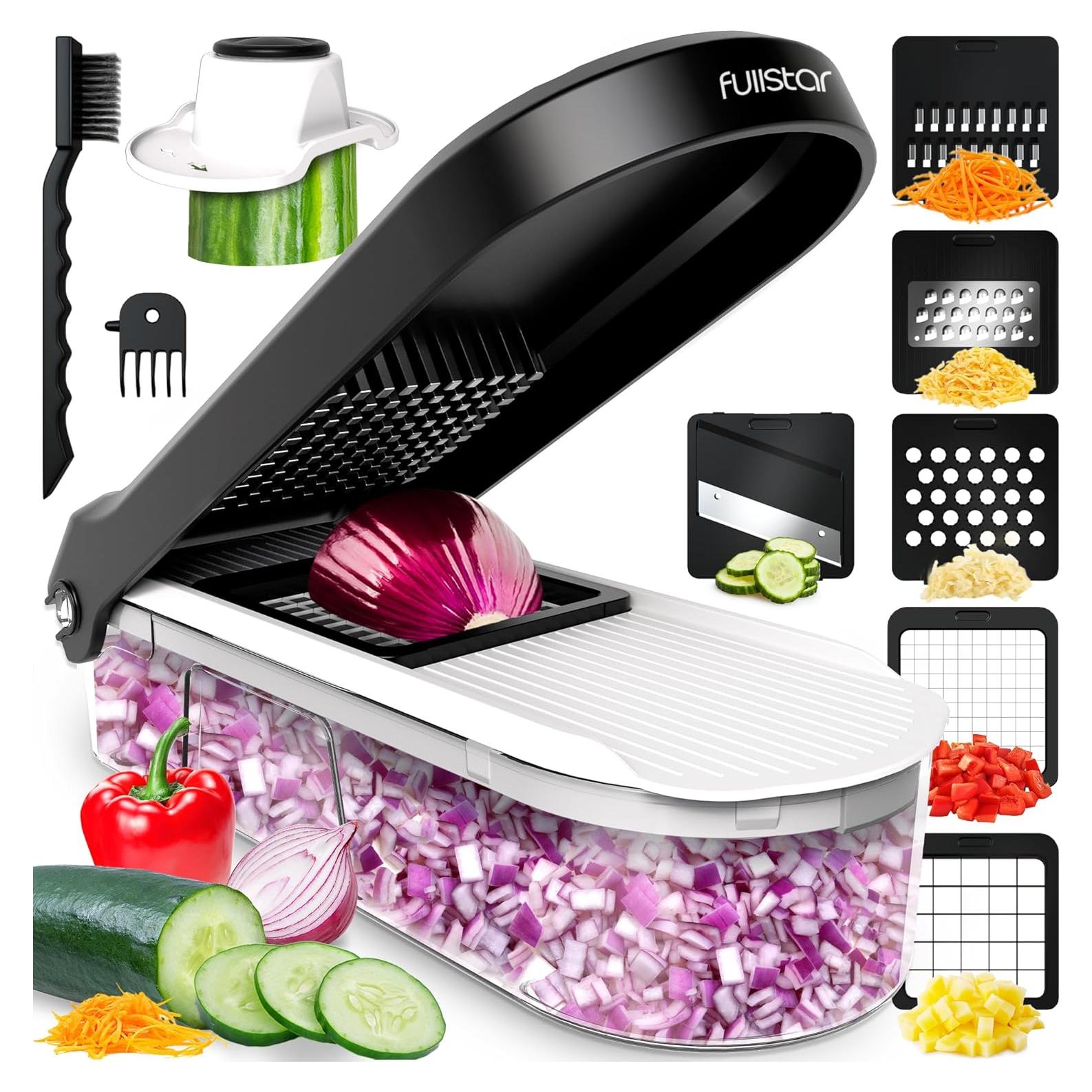 Cortador de Verduras Fullstar 6-en-1 Blanco y Negro