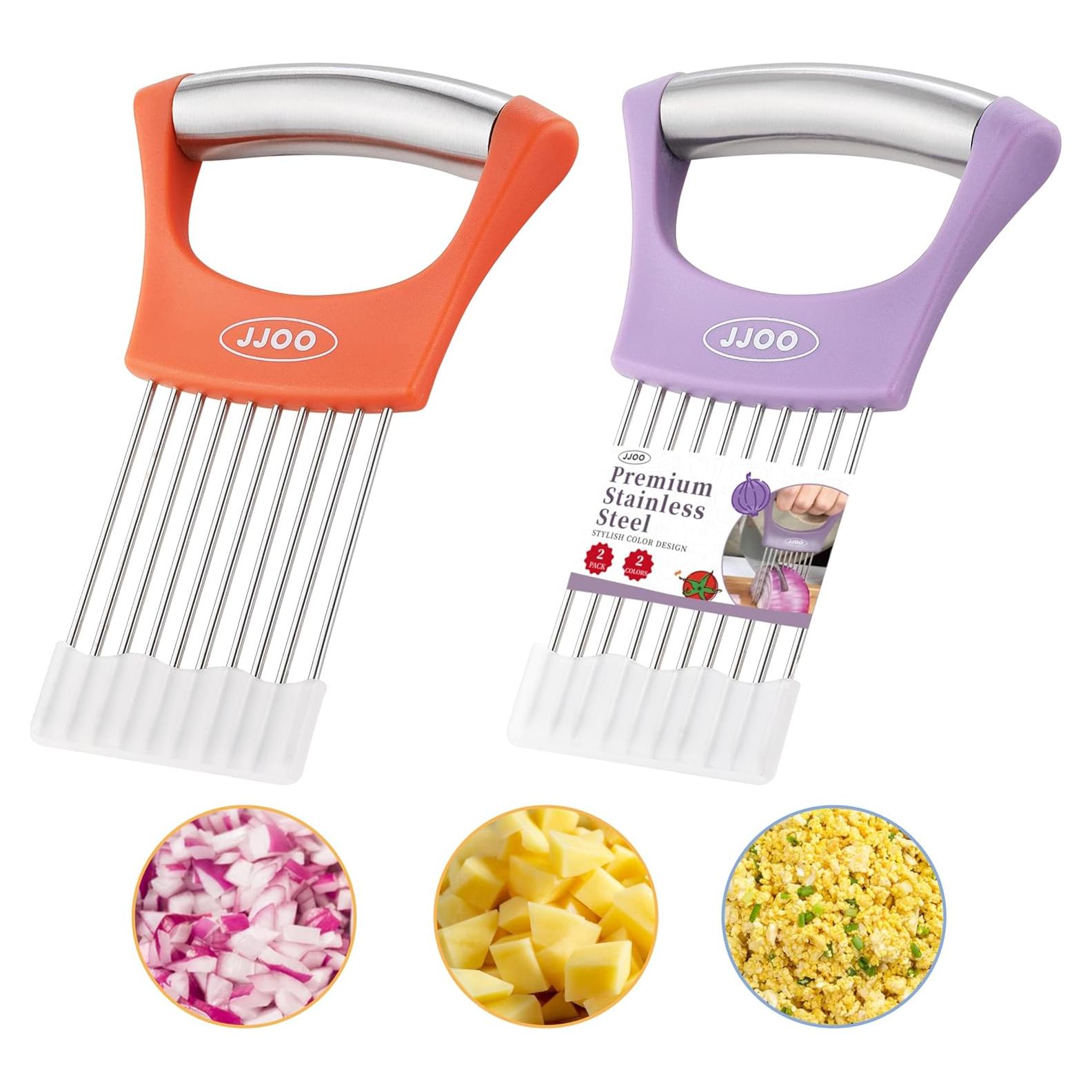 Cortador de Cebollas JJOO Acero Inoxidable 2PCS Apto Lavavajillas