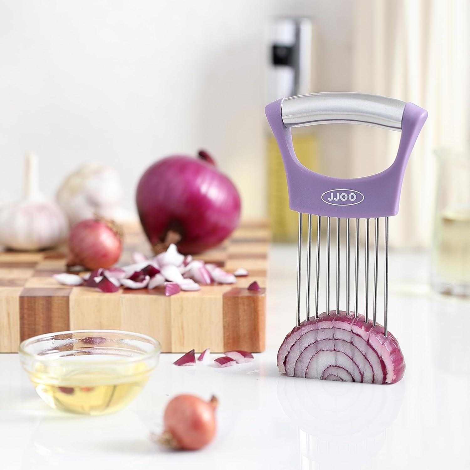 Cortador de Cebollas JJOO Acero Inoxidable 2PCS Apto Lavavajillas