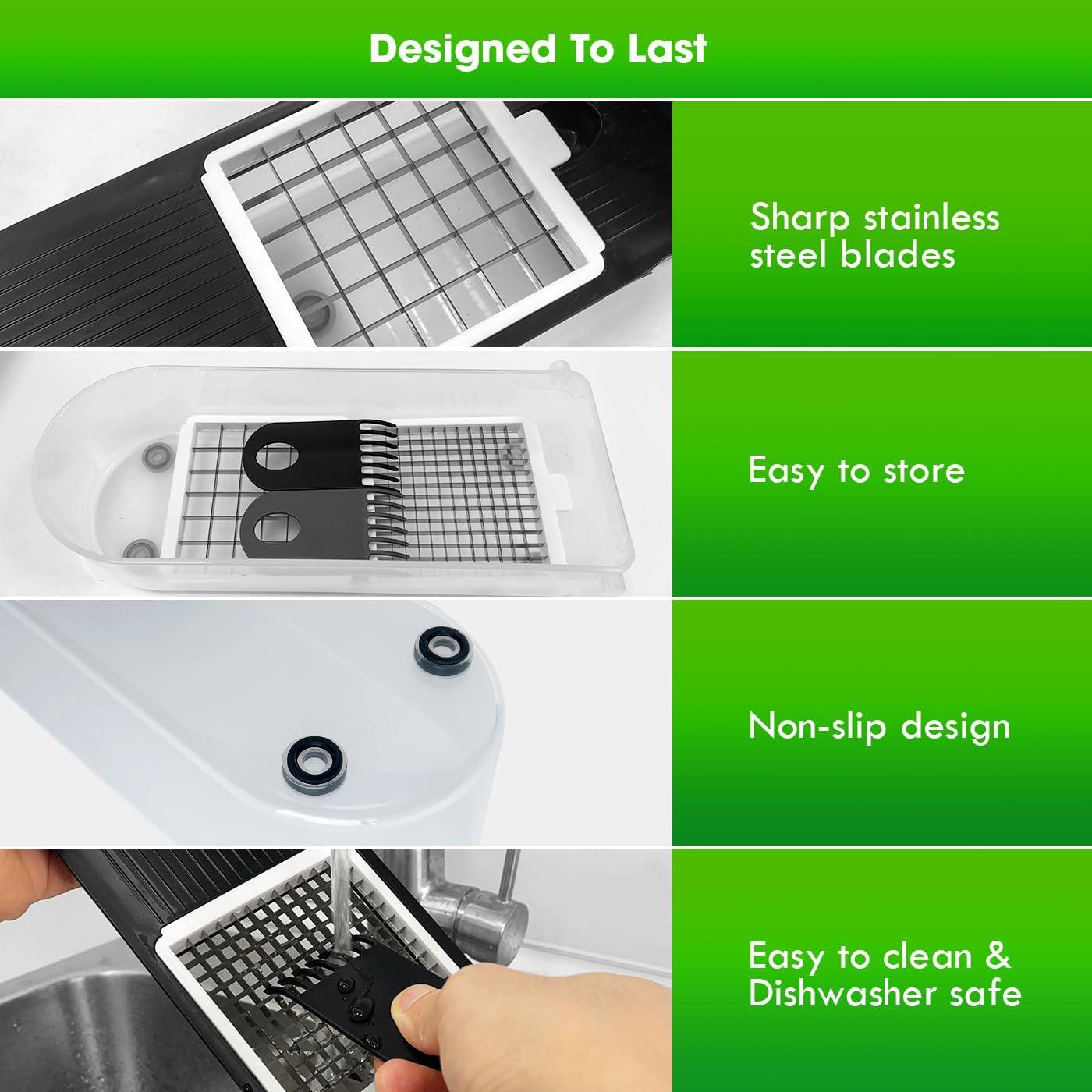 Picador de Alimentos LHS 4 en 1 Negro - Cortador de Verduras