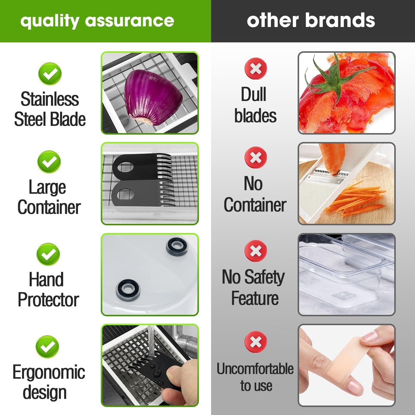 Picador de Alimentos LHS 4 en 1 Negro - Cortador de Verduras