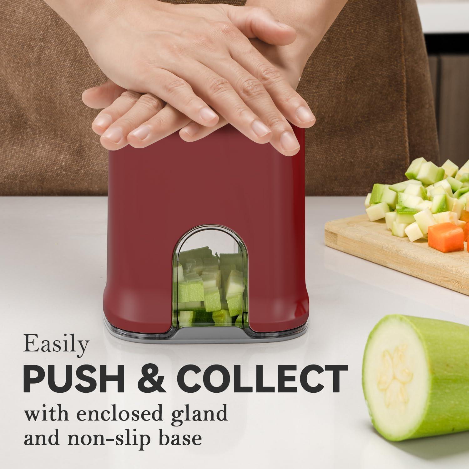 Picador de Verduras KEOUKE 3 Cuchillas Manual Rojo