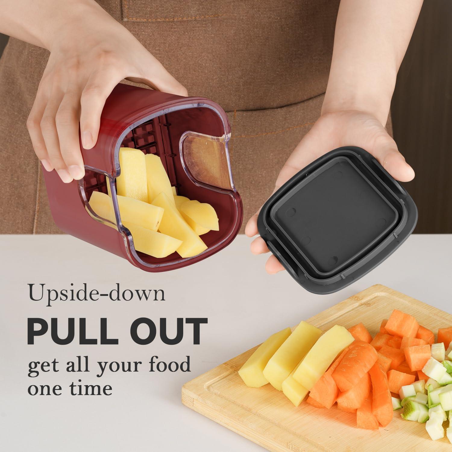 Picador de Verduras KEOUKE 3 Cuchillas Manual Rojo