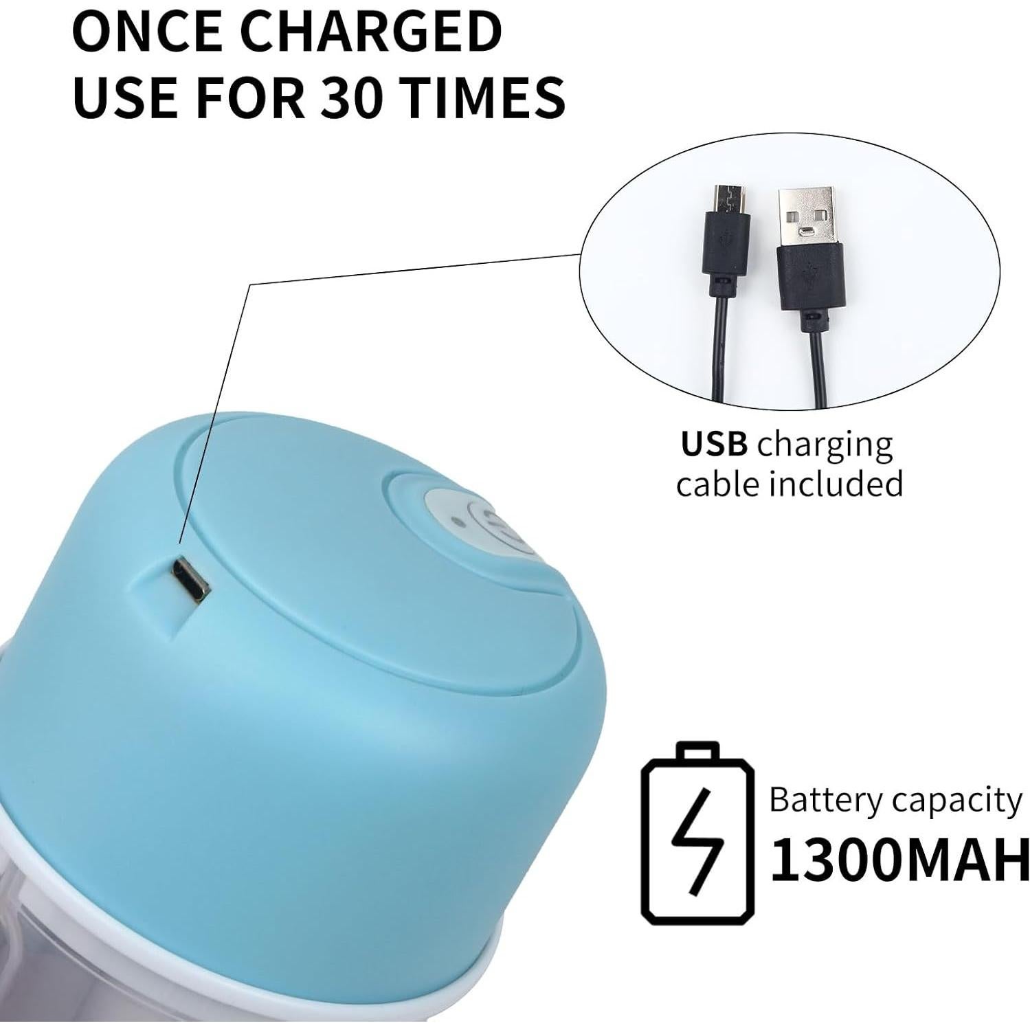 Electric Garlic Chopper, 250ML Portable Garlic Chopper with USB Charging Function, Wireless Food Processor for Chili, Fruit, Meat, Ginger, Onion etc