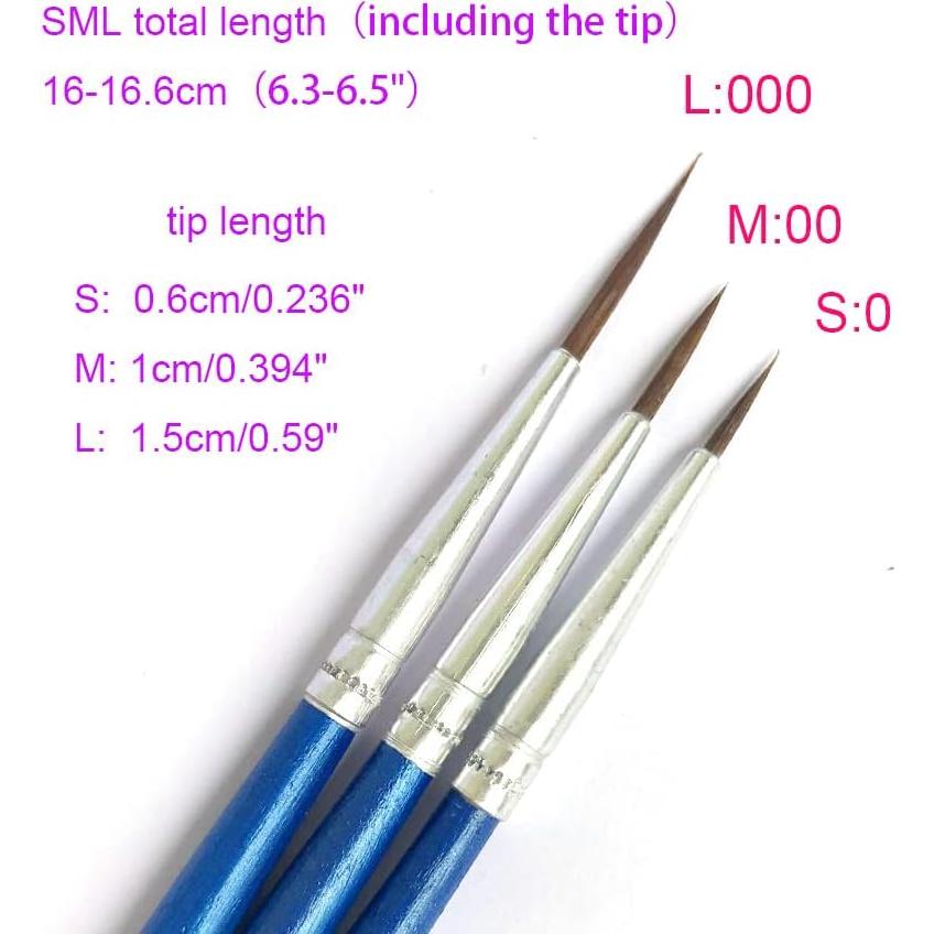 Paquete de 60 Pinceles RUIHCBY Punta Fina para Pintura